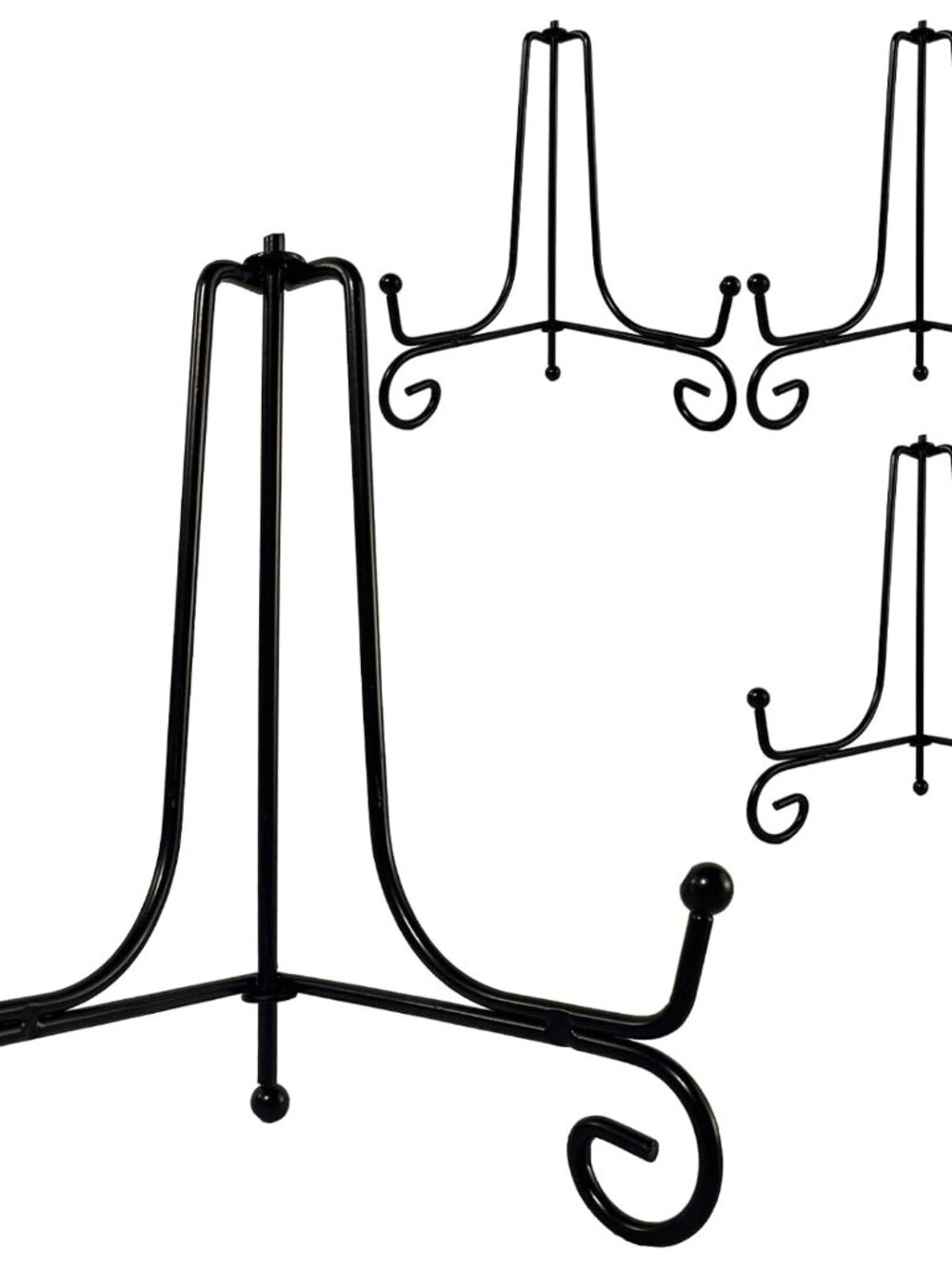 4PCS Premium Black Iron Plate Stands for Display 6 Inch, Decorative Solid Metal